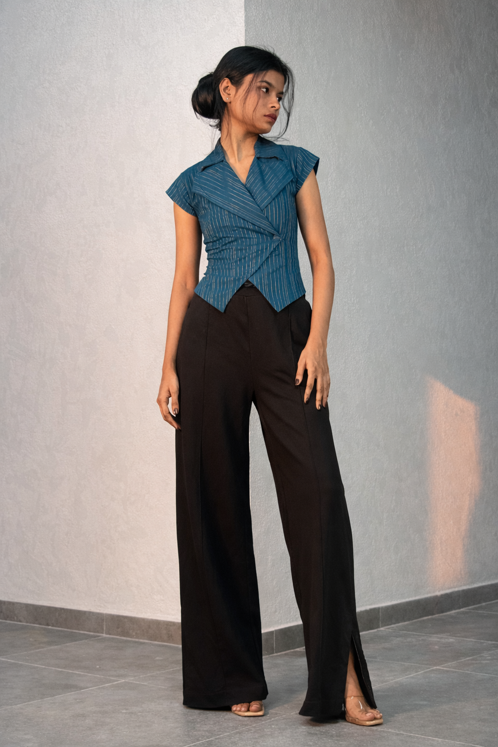 Ira Waistcoat in Teal Blue