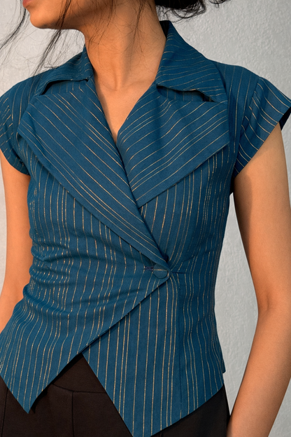 Ira Waistcoat in Teal Blue