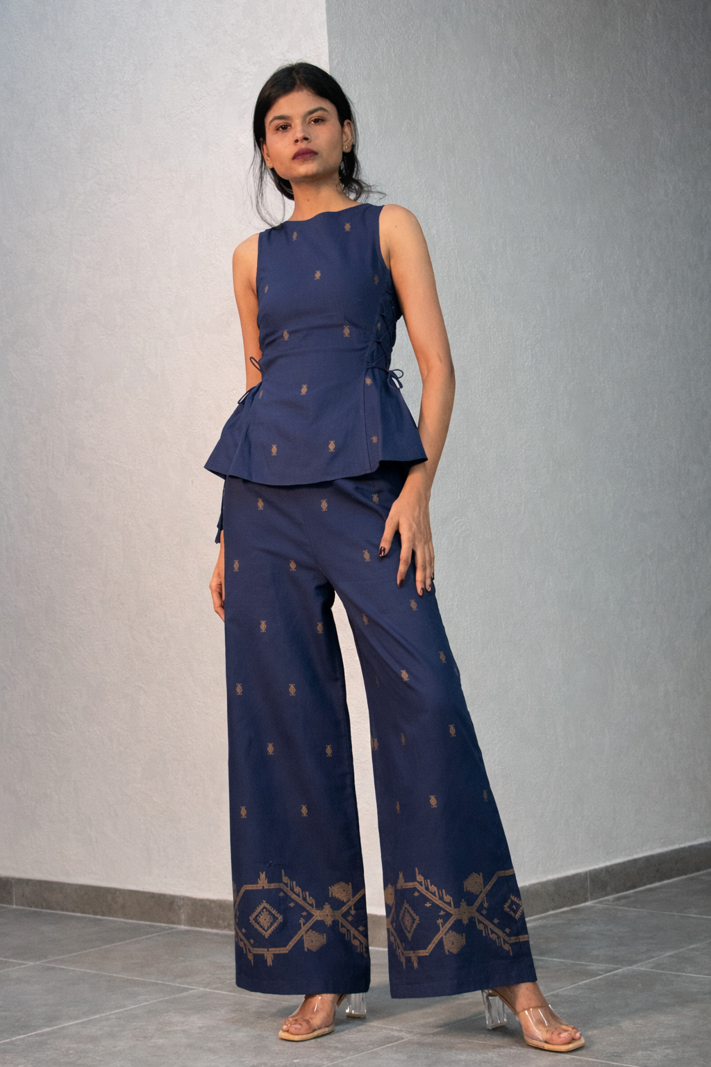 Roohi Top in Navy Blue