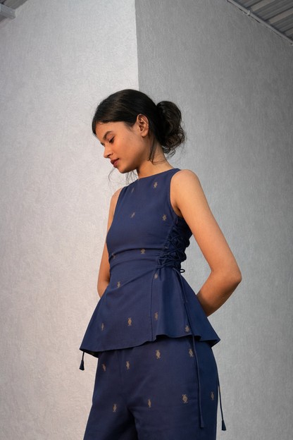 Roohi Top in Navy Blue