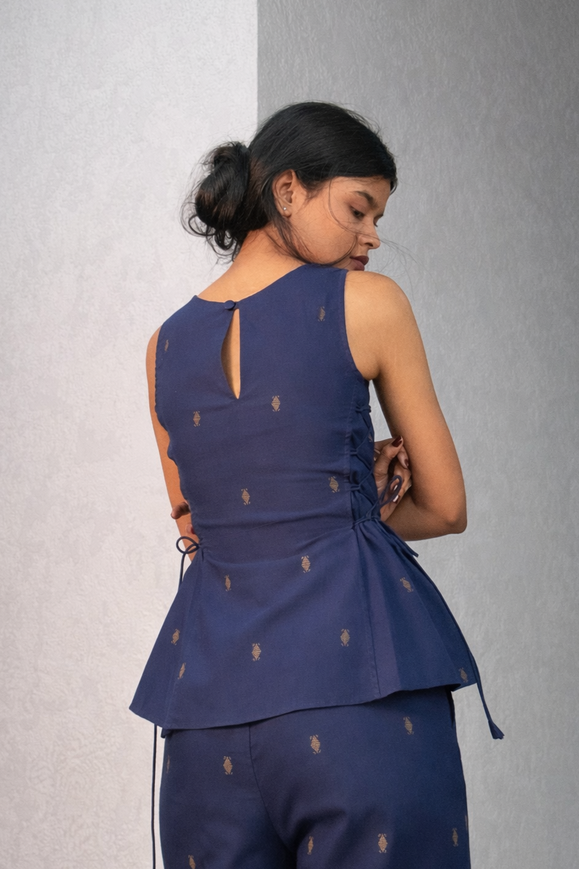 Roohi Top in Navy Blue